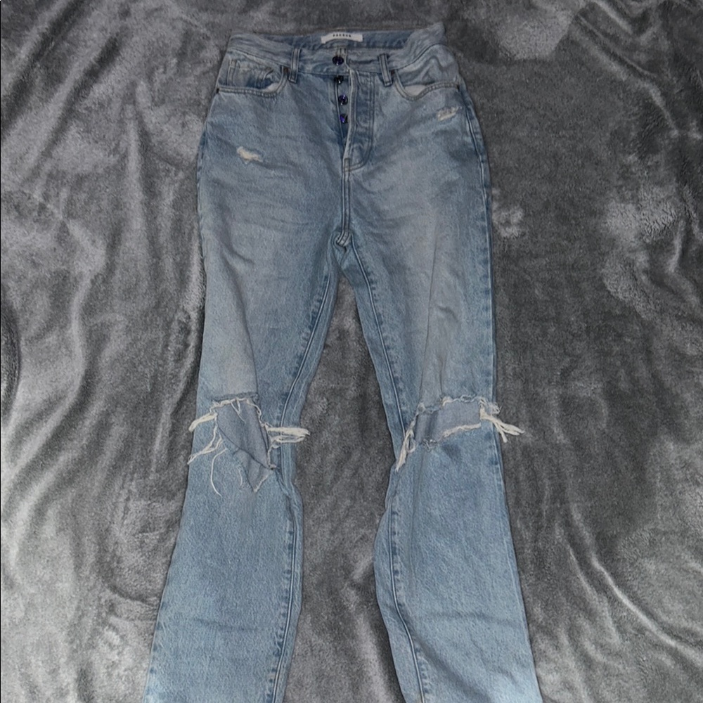 PacSun Blue High Rise Jeans with Distressed Design